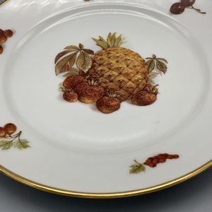 JKW Western Germany Fine Porcelain Plate 1930 Pineapple Strawberries Nuts Fruit